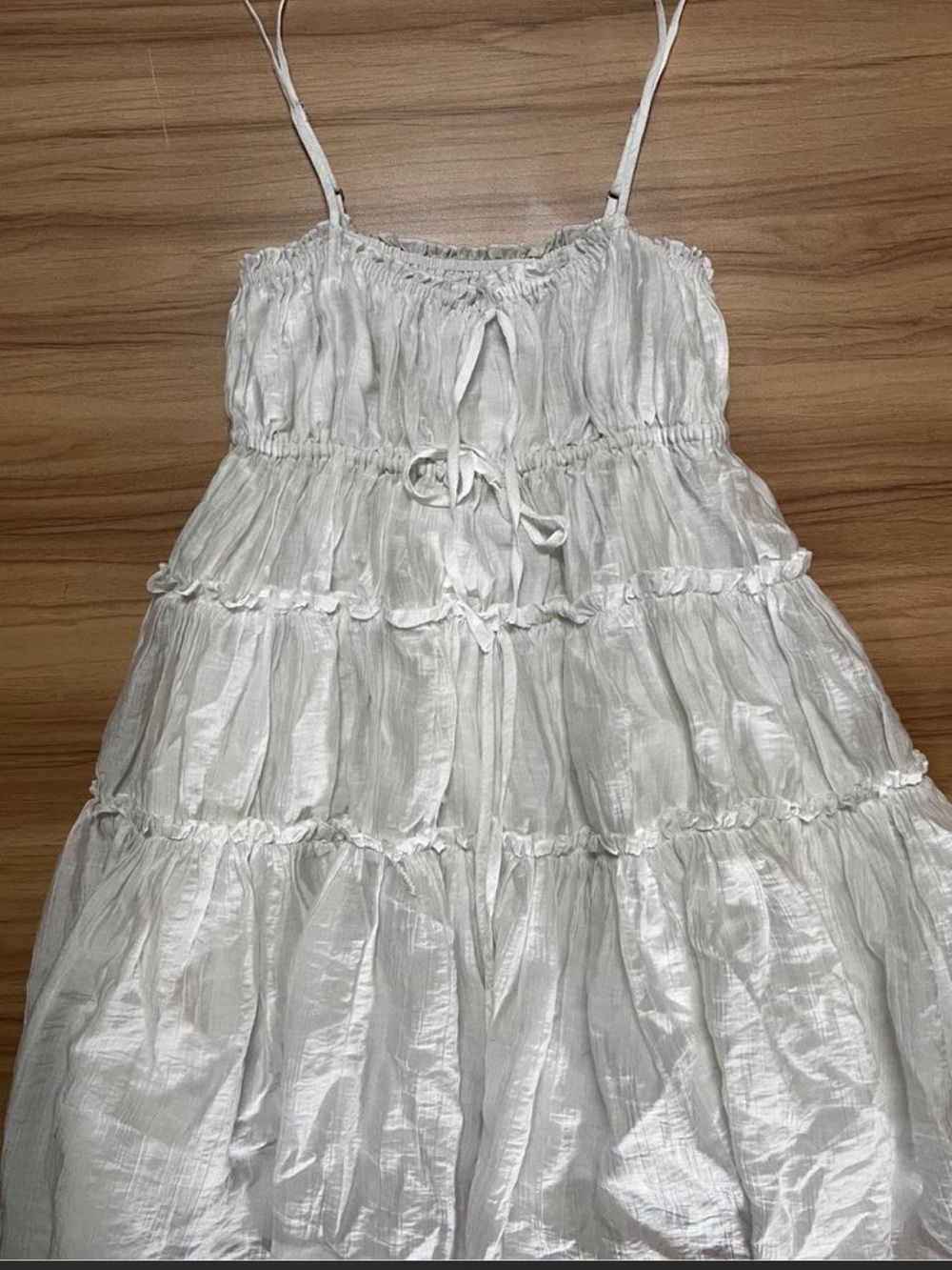 All in Favor White Tiered Mini Dress